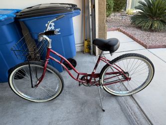 Red Schwinn Bicycle with Basket