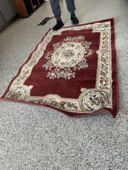 62” X 38” Red Area Rug Like New