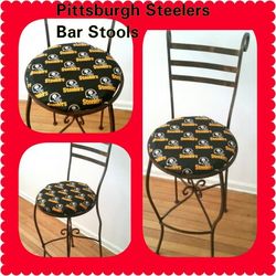 Pittsburgh Steelers Wrought Iron Bar Stools 2