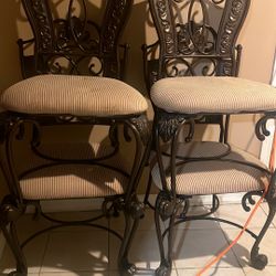 Dinning Room Rectangular Glass Table And 4 Chairs Very Heavy 