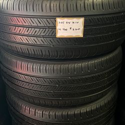 🛞SET OF 4 USED TIRES🛞 205/55/16 KUMHO