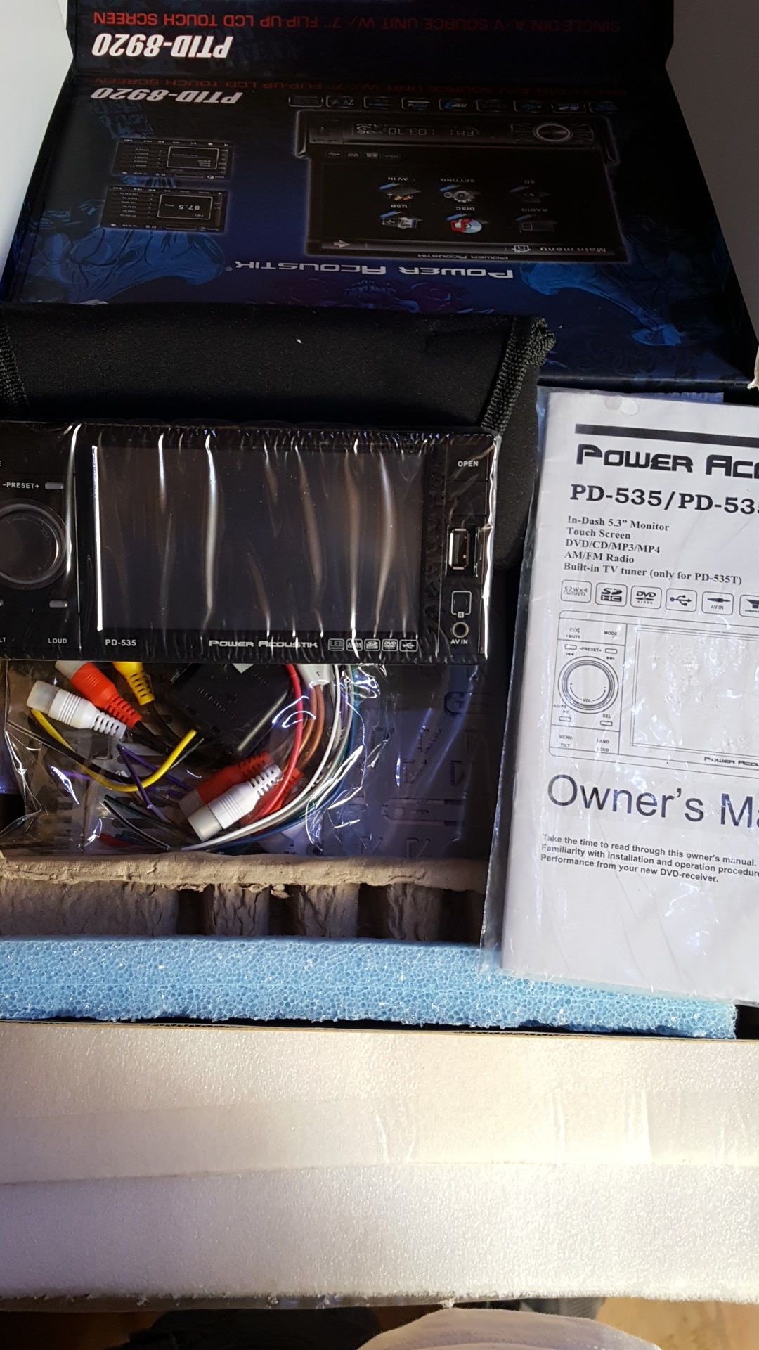 Power Acoustik PD-535 5.3" LCD DVD Receiver with USB and Aux Input