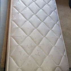 Mattress, Box Spring & Frame (Mattress Slightly Larger Than Boxspring)