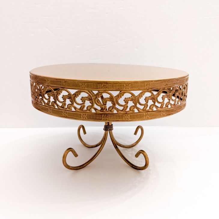 Gold Metal Cake Stand 10"