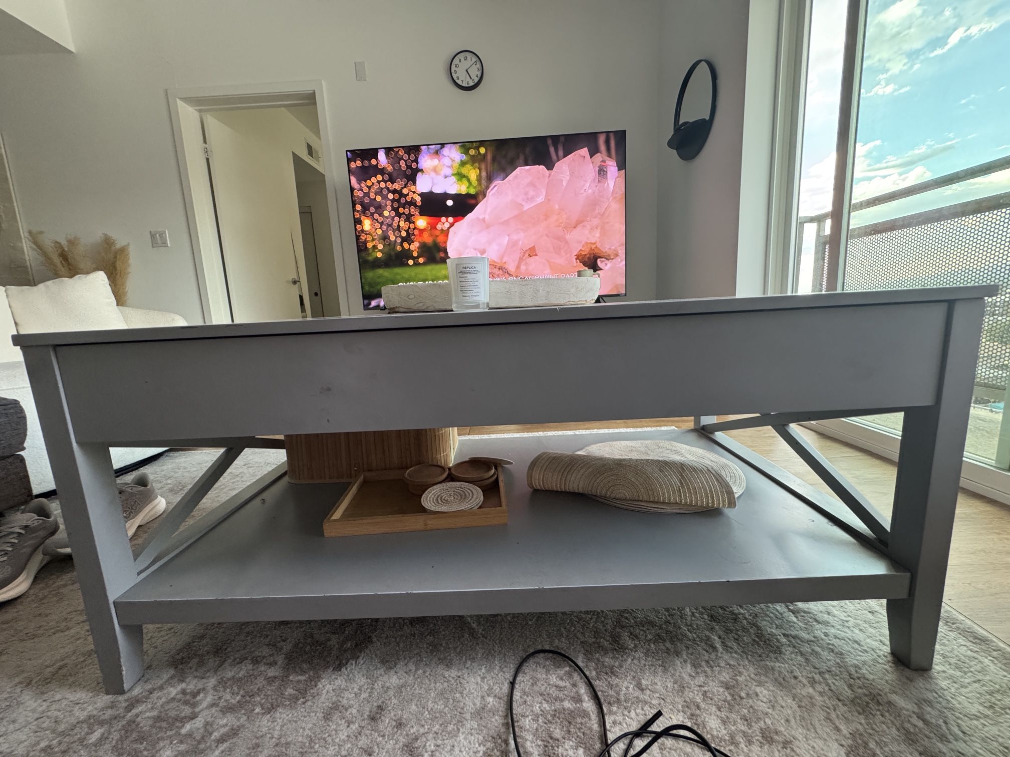 Gray Coffee Table With Storage