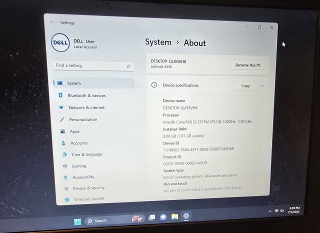 LapTop 💻 DELL Latitude 3330 - Intel i3 * 1.50 GHz. CPU /8.0GB RAM /500GB. HDD ( see Pic's. corner broke ) ✔️
