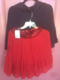 2 H & M New Pleated Cute Skirts- One Red/One Black- Purchased in London