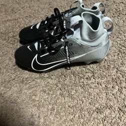 Sliver And Black Nike Vapor Carbon Football Cleats