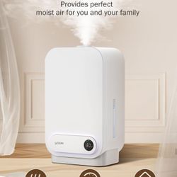 humidifiers for Bedroom, 5L Ultrasonic Cool Mist Humidifiers for Home Baby Nursery & Plants,Top Fill Smart Air Humidifier Runs for up to 50 Hours,Inte