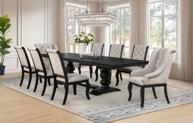 New 9 PC dinning set with table and 8 chairs on sale now don't miss