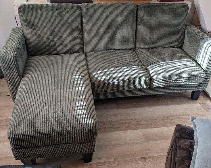 Cutest Green Corderoy Couch 