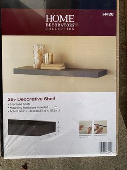 36 inch decorative shelf espresso finish NEW in packaging