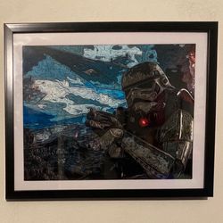 Star wars Storm trooper in battle zone art piece