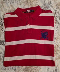 POLO RALPH LAUREN STRIPED RUGBY RED & WHITE SIZE 3XLT