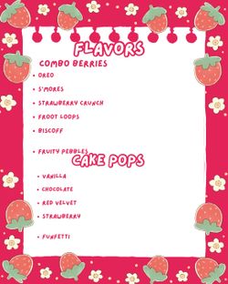 Fresh Cake pop flavors  and  fresh combo strawberry flavors