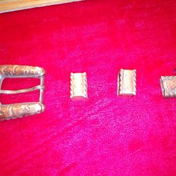 Sterling Silver Ladies Belt Set 