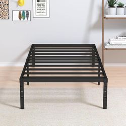 Twin XL Bed Frames No Box Spring Needed, 14 Inch Heavy Duty Metal Twin XL Platform Bed Frame Support Up to 2500 lbs, Easy Assembly, Noise Free, Black
