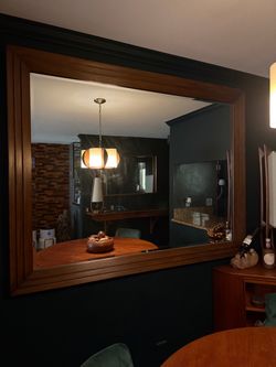 Huge teak mirror $6k retail high end