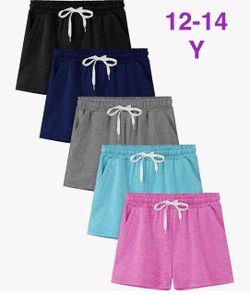 Kids Drawstring Shorts 5-Pack Size 12-14