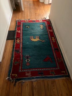 Vintage Gabbeh Wool Rug (beautiful colors)