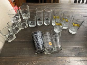 Must Go ASAP Man cave or everyday jack Daniels glasses. 15 total. Must take all also makes a nice gift