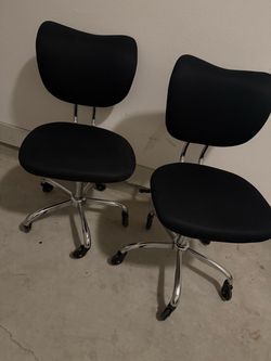 Black Office Chair with Chrome Base