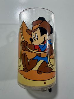 VINTAGE MICKEY & MINNIE WESTERN PLASTIC CUP BY SELANDIA 90'S