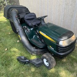 Mulching Riding Lawn Mower With Bagger System