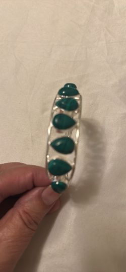 Sterling silver 925 bracelet main stone malachite new