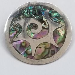 Silver And Abalone Pin