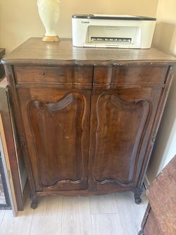 Antique French Provincial Wood Cabinet