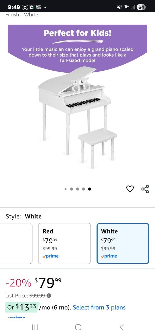 Piano Kids Mini Grand Piano