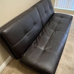 Leather futon like new condition