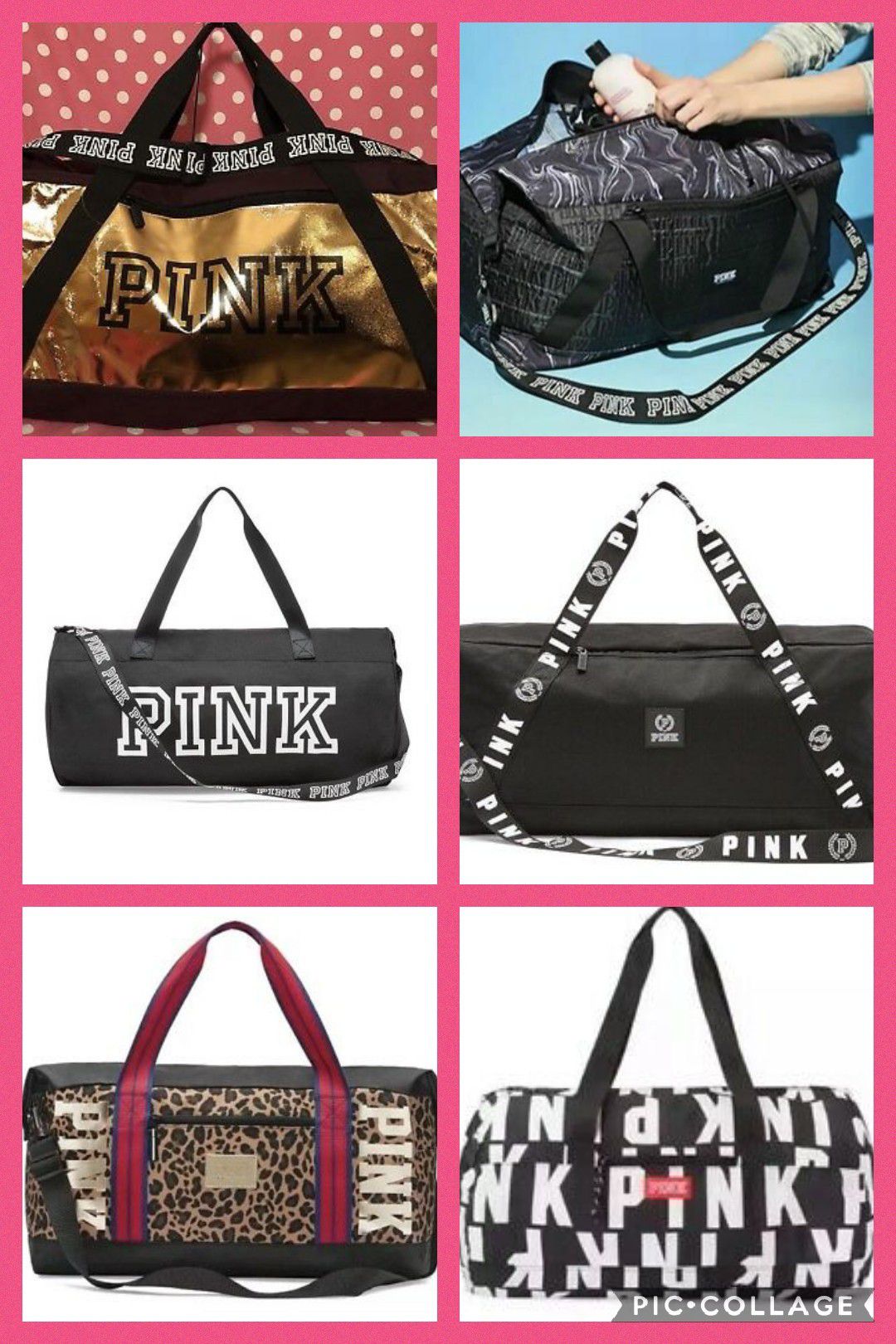 NEW PINK DUFFLE TRAVEL GYM BAGS