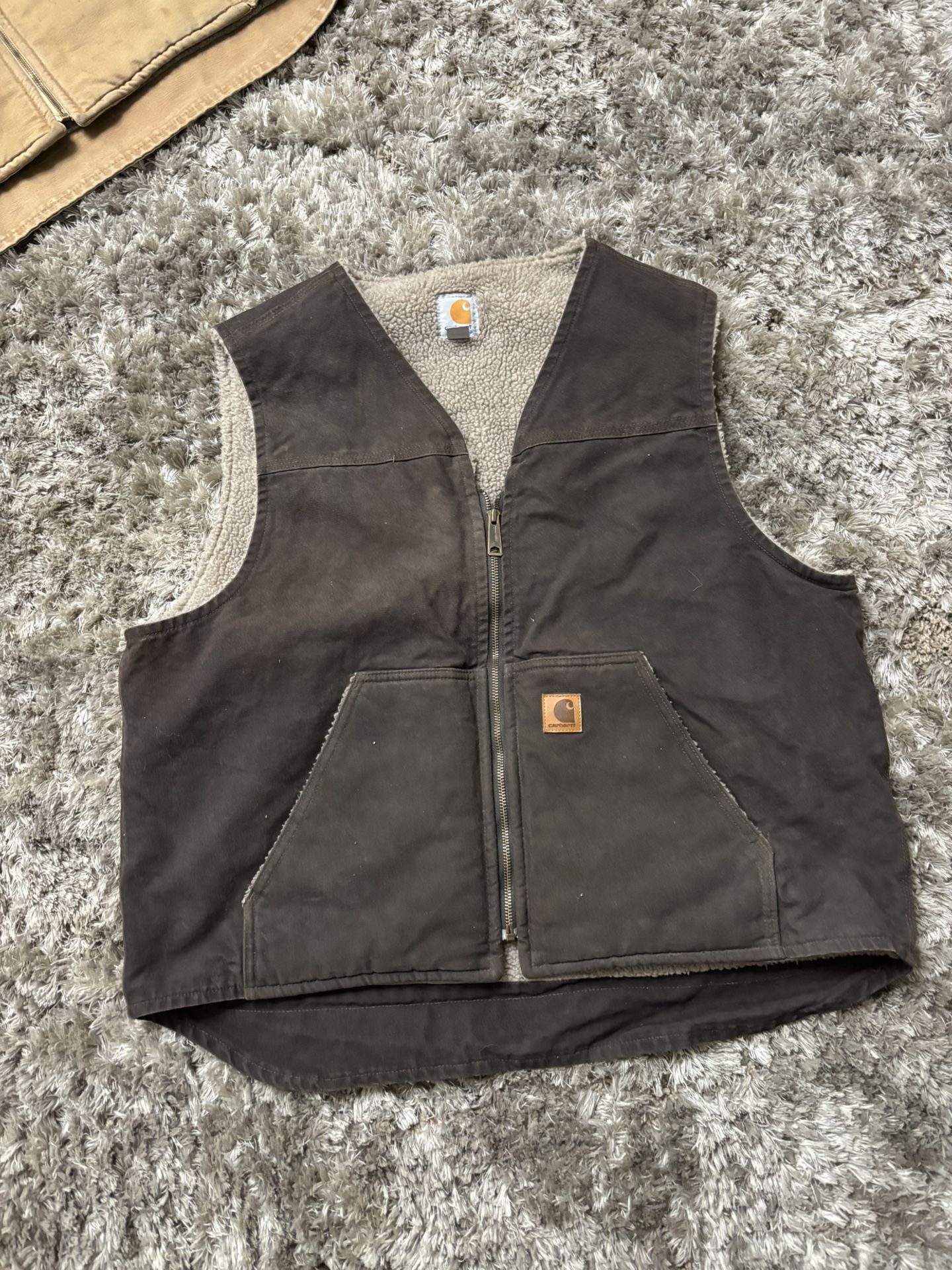 Vintage Carhartt Sherpa Lined Vest XL