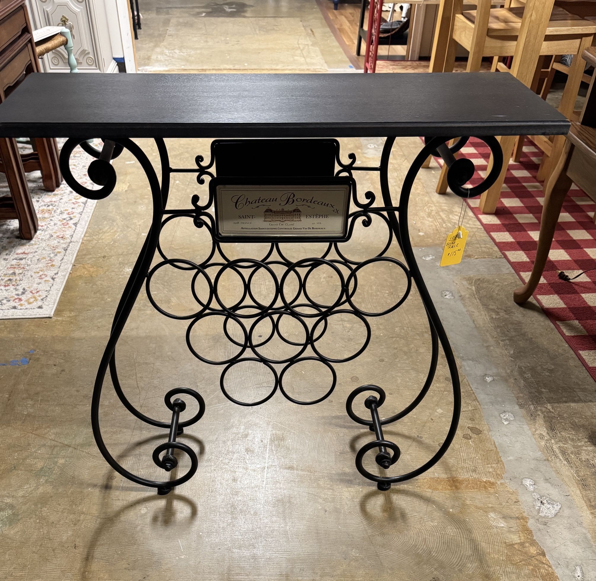Wrought Iron Wine Table Rack