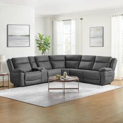 Zakary 6-piece Fabric Power Reclining Sectional With Power Headrests $1799.99