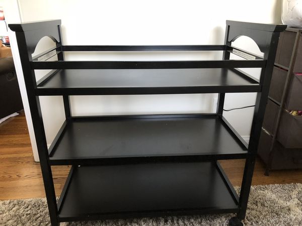 Graco Lauren Changing Table With Water Resistant Change Pad And Safety Strap Black Multi Open Storage Nursery Changing Table For Infants Or Babies