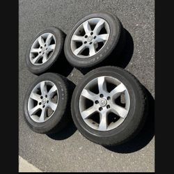 4 — 215/60r16 5x114.3 5x4.5 Stock Nissan Altima Kia Optima Cr-v Camry Corolla Civic Accord Altima Sentra Camry Rims Wheels Good 90% Treads Tires!!