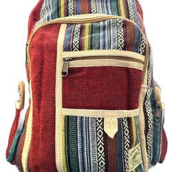 Gorgeous Himalayan Handmade Medium Size  Hemp Backpack For Travel & Out Door 17”by 15”inch