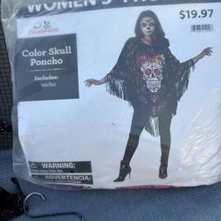 Color skull poncho