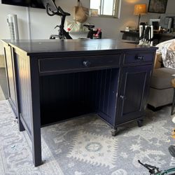 Beautiful Solid Wood Blue Desk  