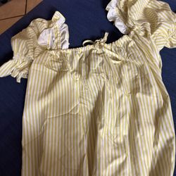 Striped Yellow & White Dress 