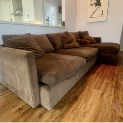 Crate & Barrel Lounge 2 Sectional Couch W/ Right Arm Chaise