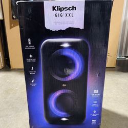 Klipsch GIG XL Portable Bluetooth Party Speaker w/ Wireless Microphone | Deep Bass, RGB Lights, High Power Sound