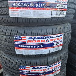 195-65-15 !!! AMERICAN ROADSTAR A/S !!! $230 LAS 4 LLANTAS MONTADAS Y BALANCEO INCLUIDO 👌