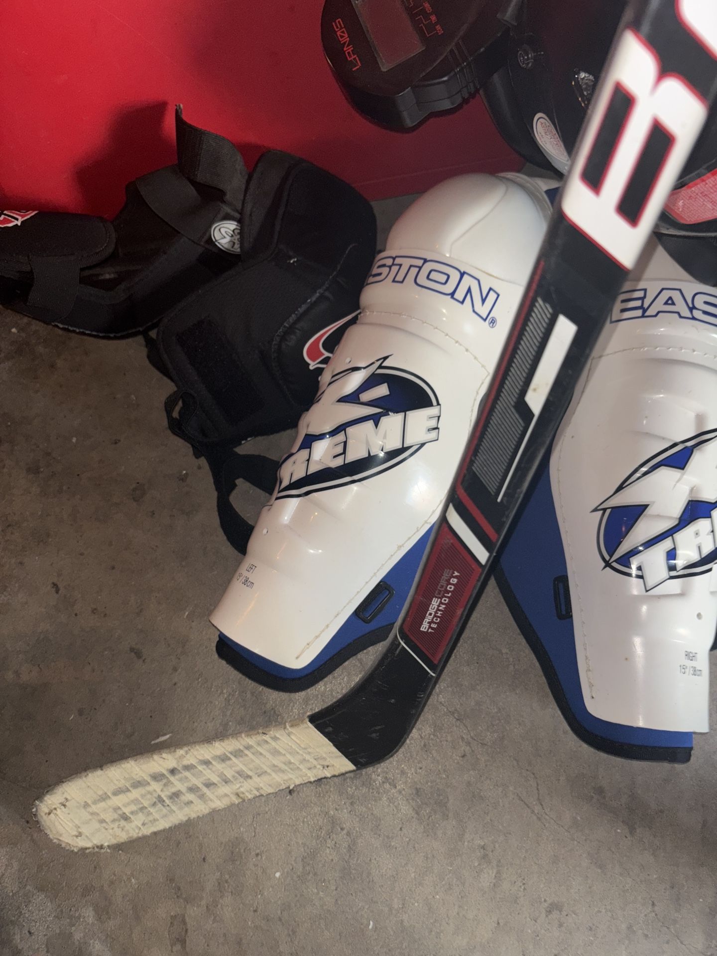 Hockey Helmet And Pads And Stick