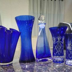 Collectors Glass- Cobalt blue Rare Vintage Murano Italy / Lennox Bohemian/ Czech mid-century glass