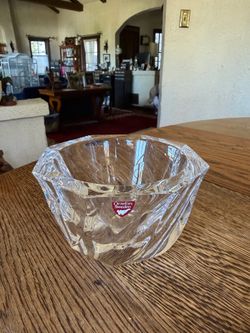 ORREFORS Swedish Signed Crystal Bowl "Olle Alberius" design