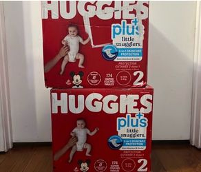 Huggies Plus Little Snugglers Size 2 Diapers x2